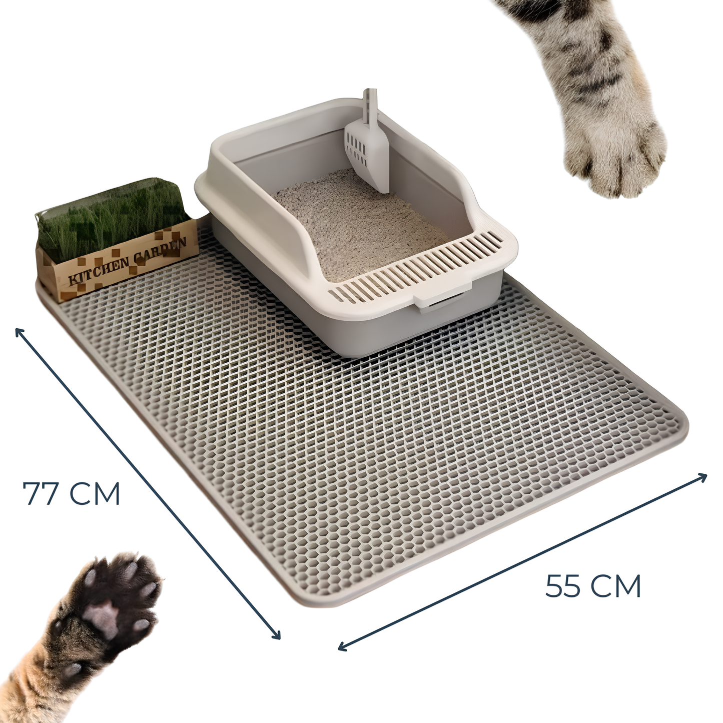 Tapis de Litière Double Couche – Pratique, Étanche et Confortable