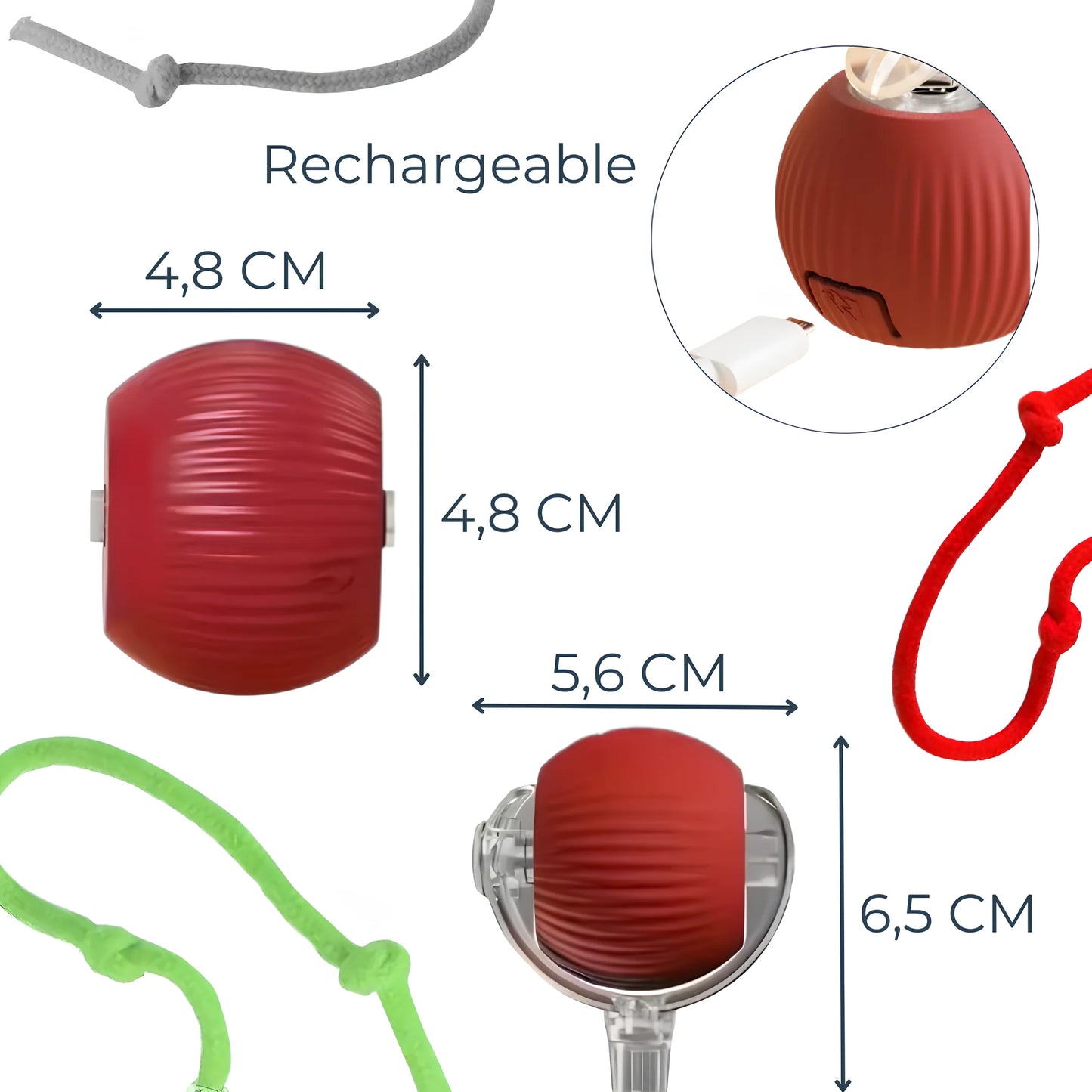 Balle Intelligente avec Corde – Stimulation Dynamique