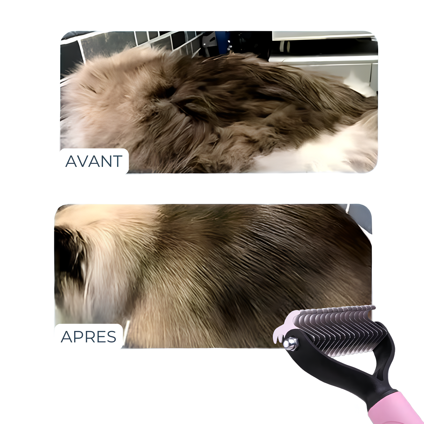 Peigne Double Face – Démêlage et Élimination des Poils Morts