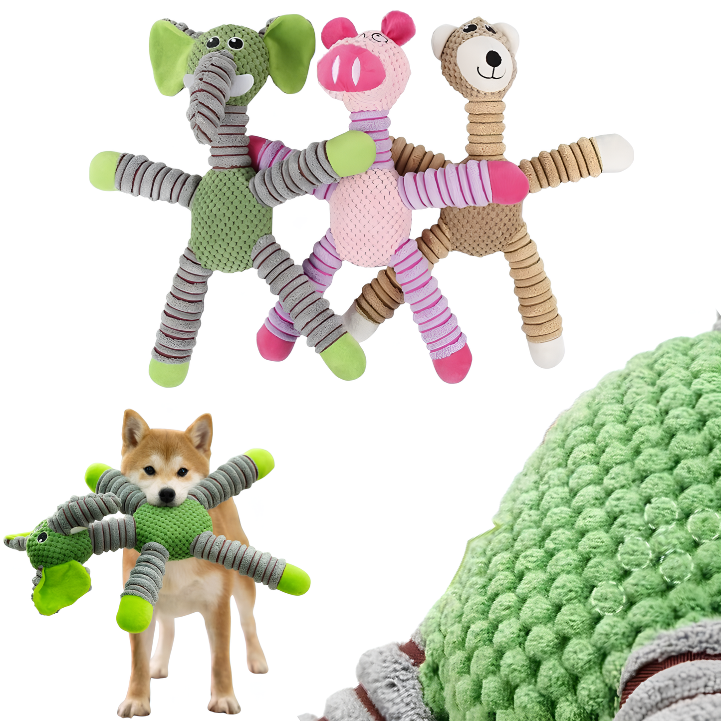 Grande Peluche à Squeaker – Amusement Douillet et Ludique
