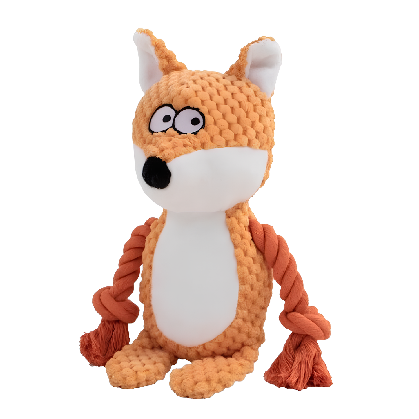 Peluche Interactive – Velours Côtelé avec Squeaker, Corde et Bruits de Papier