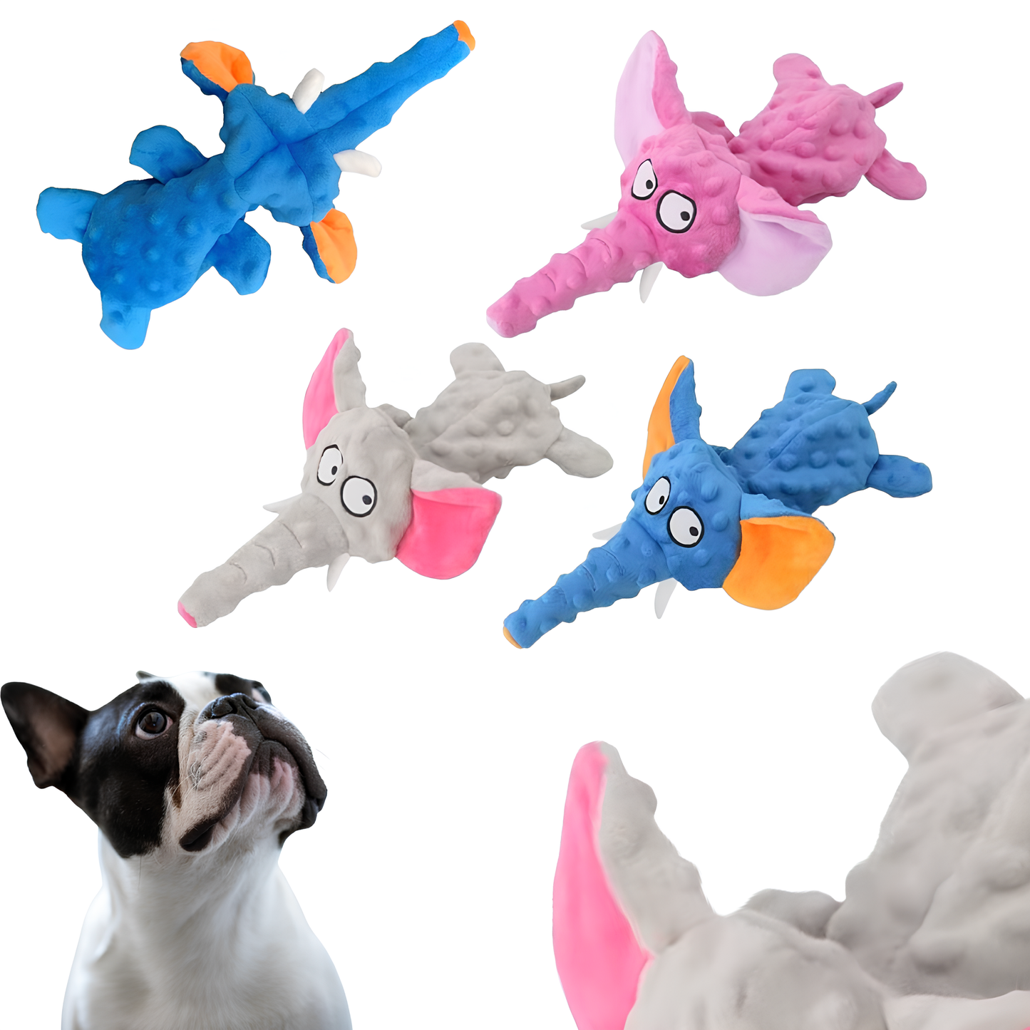 Peluche Éléphant avec Squeaker et Bruits de Papier