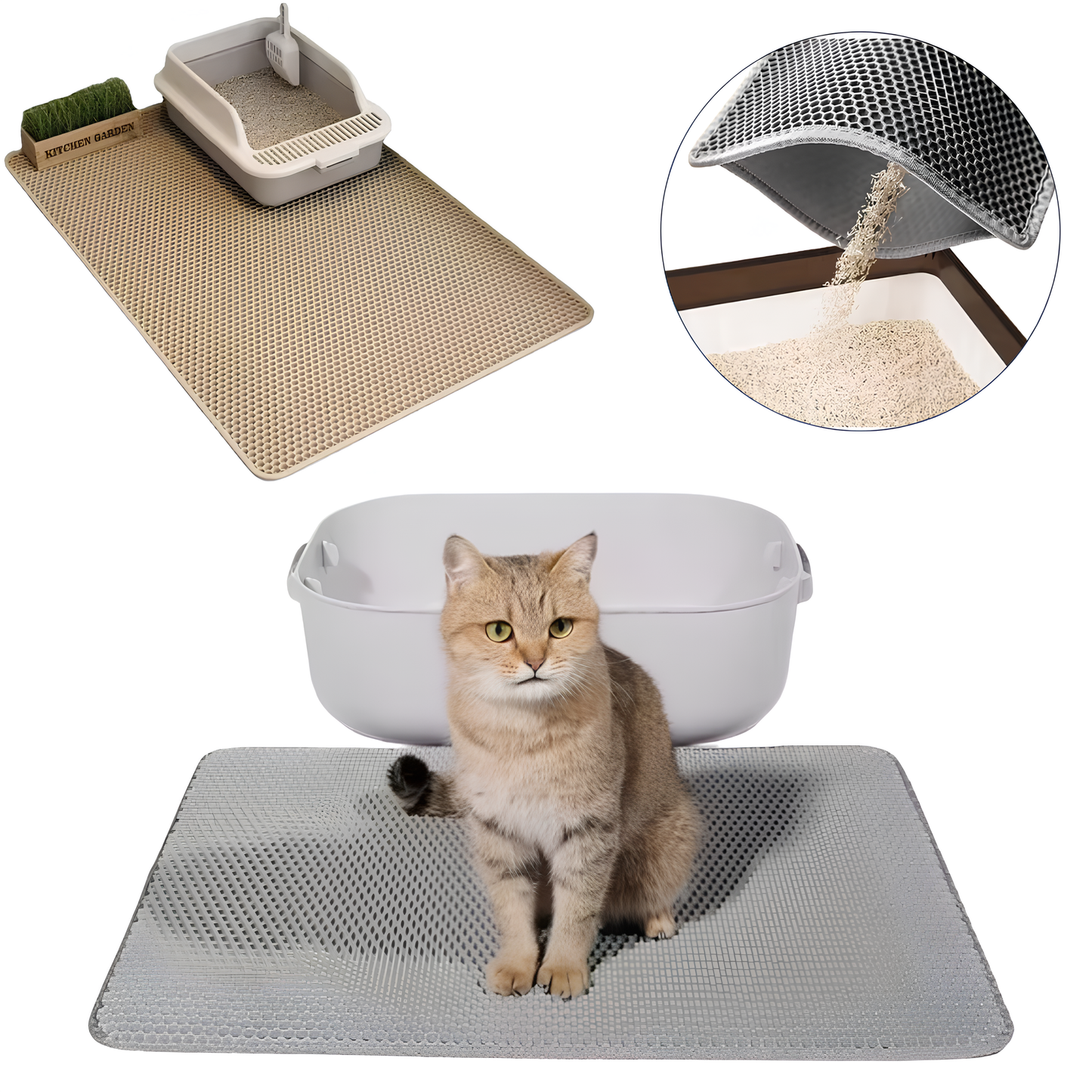 Tapis de Litière Double Couche – Pratique, Étanche et Confortable