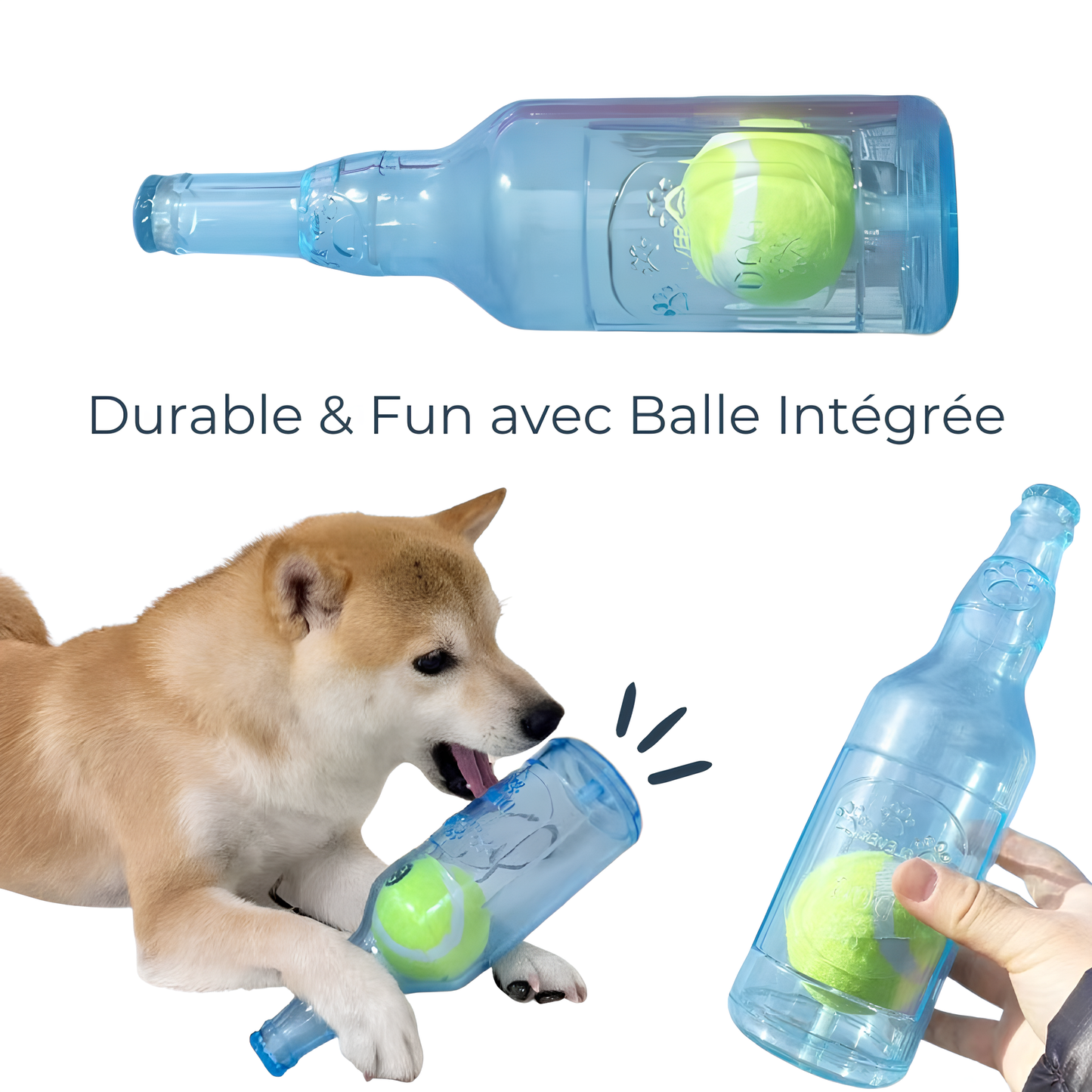 Bouteille avec Balle de Tennis – Jouet à Mastiquer