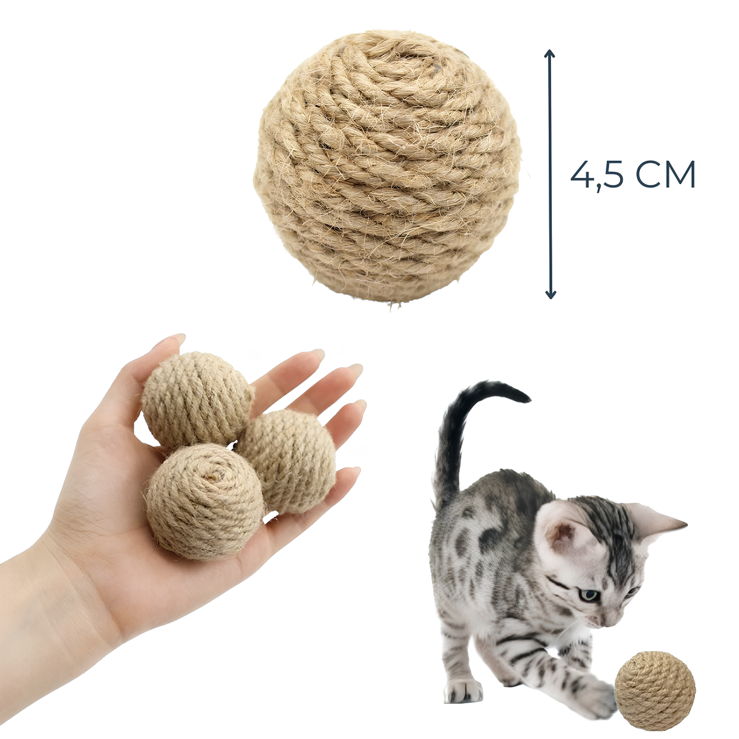 Ensemble de 5 Balles en Sisal Naturel