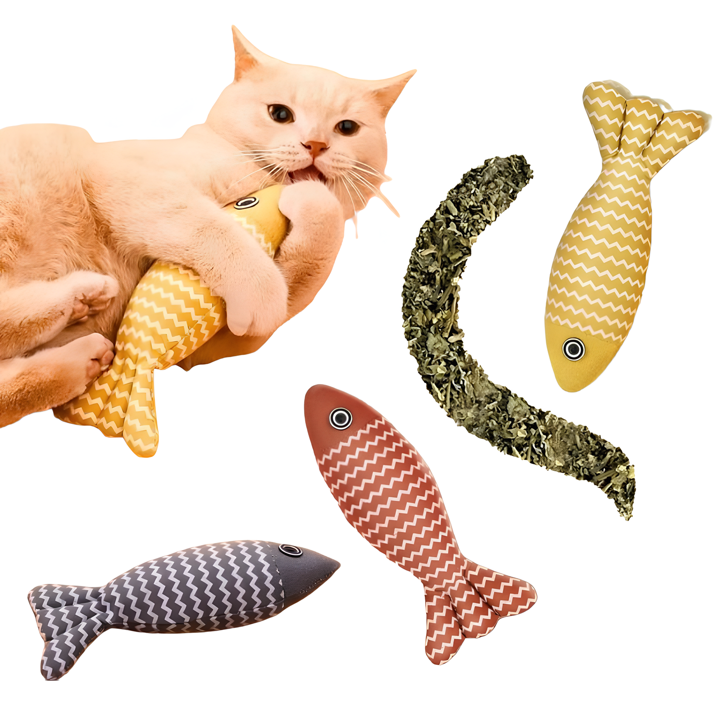 Peluche Poisson à l'Herbe à Chat - Stimulant et Amusant