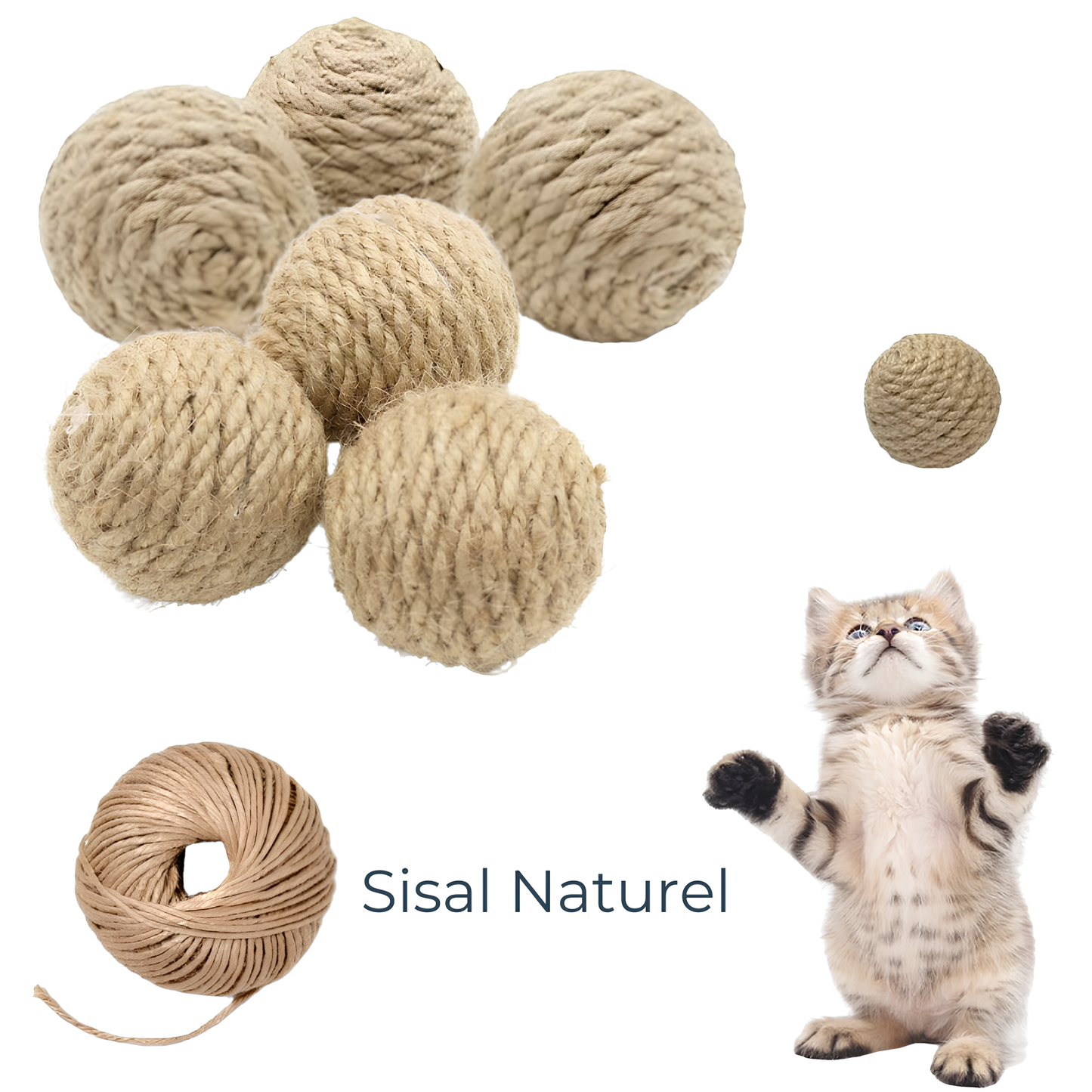 Ensemble de 5 Balles en Sisal Naturel