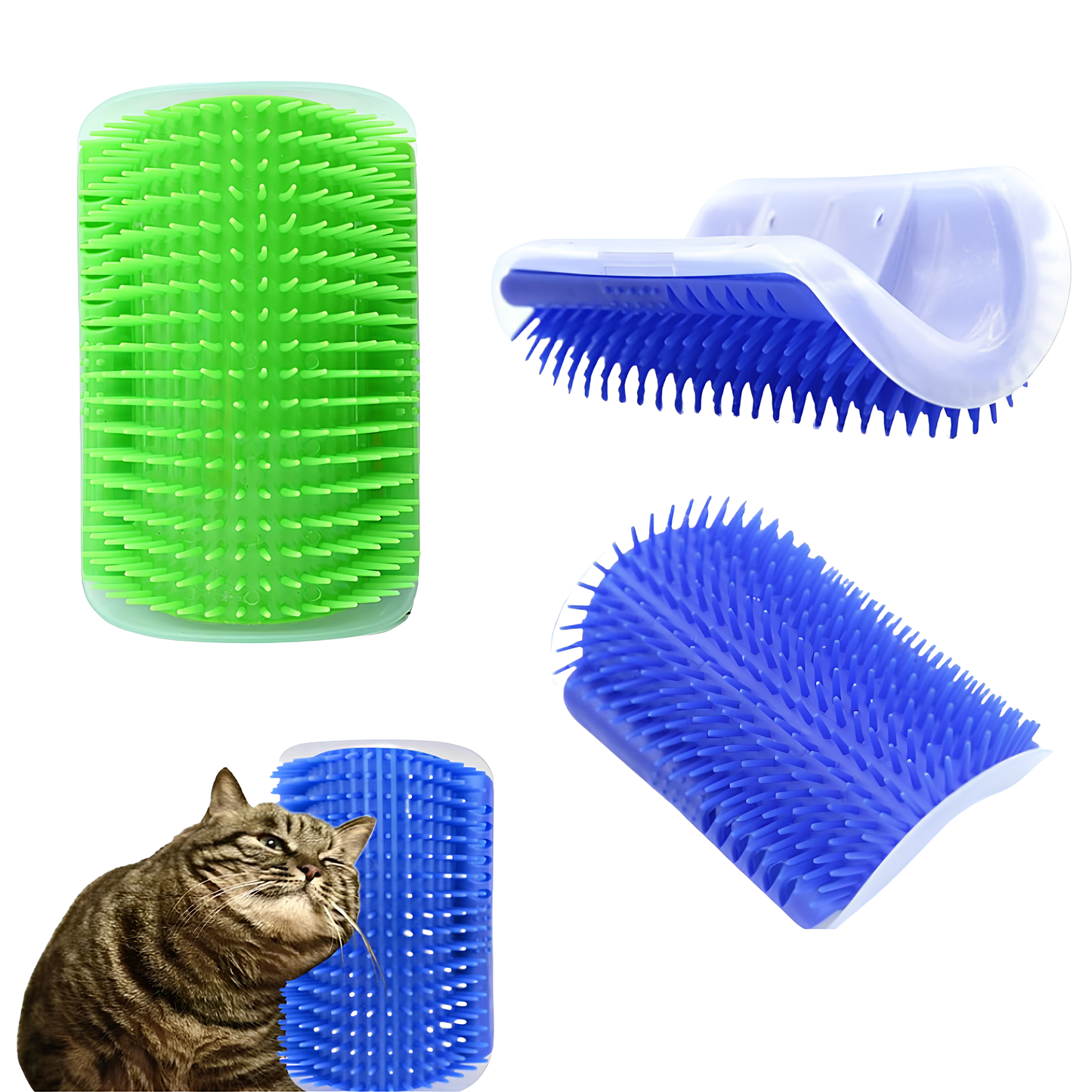 Brosse d'Auto Massage et de grattage à l'Herbe à Chats à coller ou à fixer